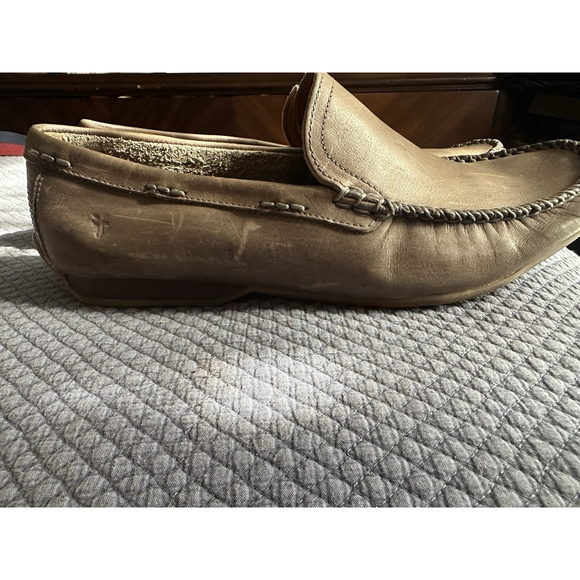 Frye Mens Tan Leather 9 D Driving Moccasin Loafers - Picture 3 of 9